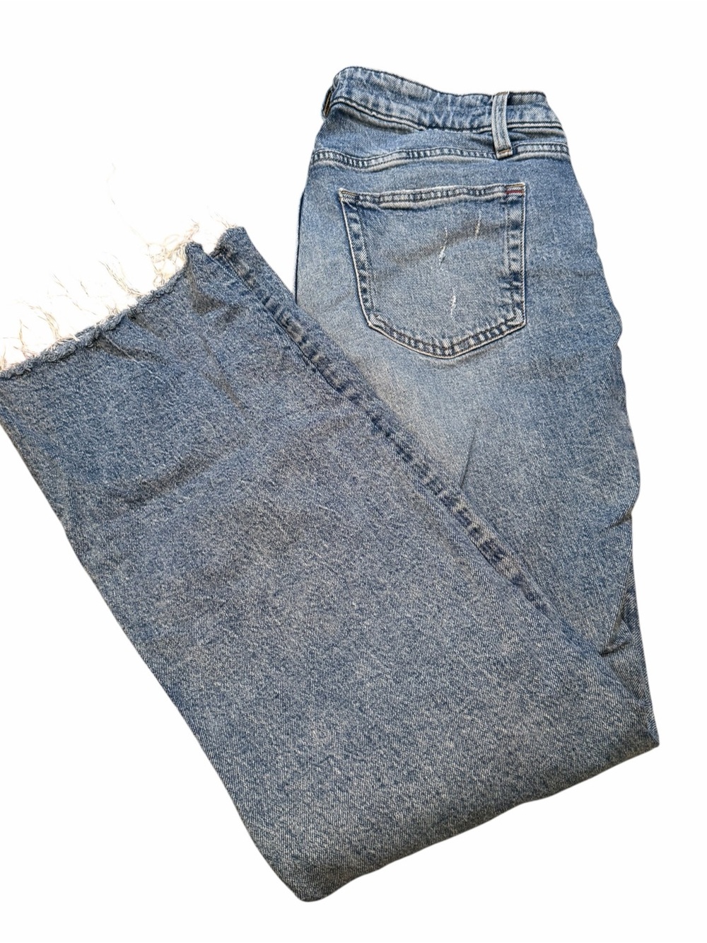 MClassic High-Rise Women's Blue Jeans - Frayed Hem